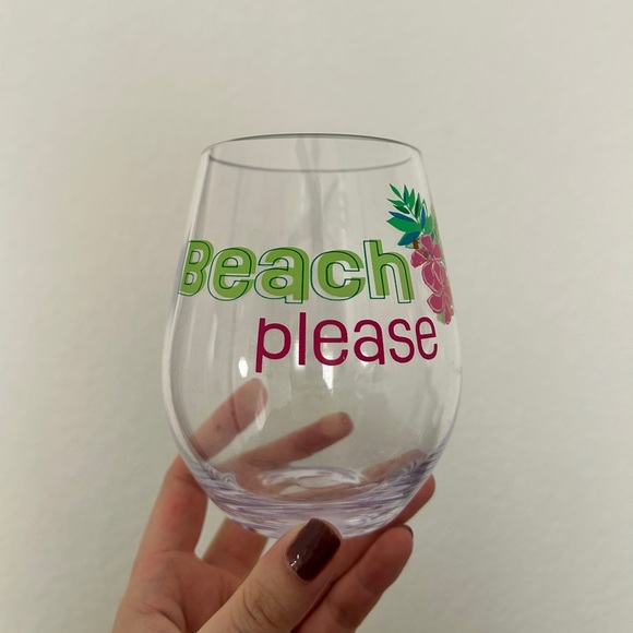 Beach Please Clear Acrylic Stemless Wine Tumbler, 19-Ounce- NWOT - Picture 10 of 10